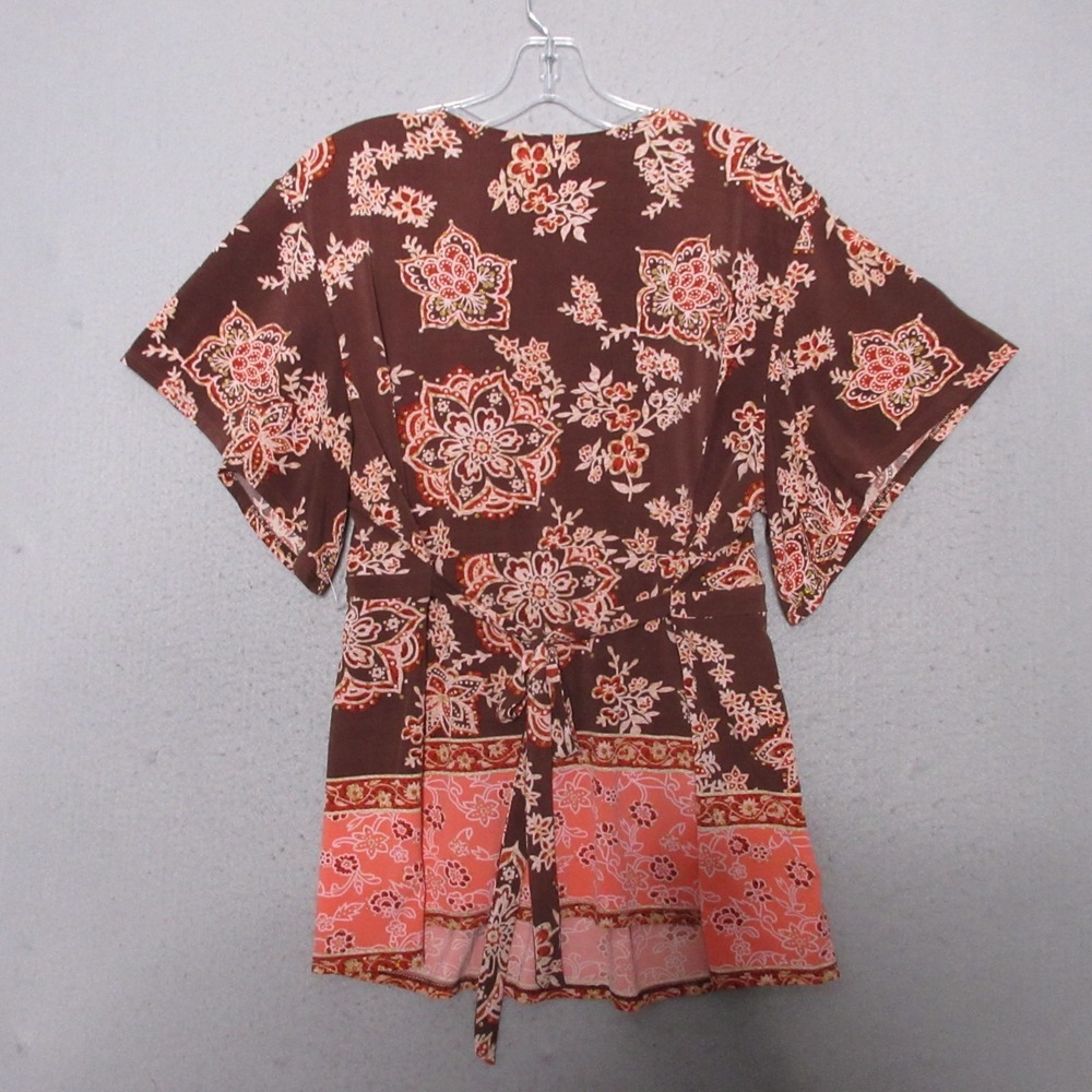 Vintage‎ Nine West Top Plus 1X Floral Babydoll Y2K 90s Tie Back Fairy Whimsy USA - Picture 2 of 11